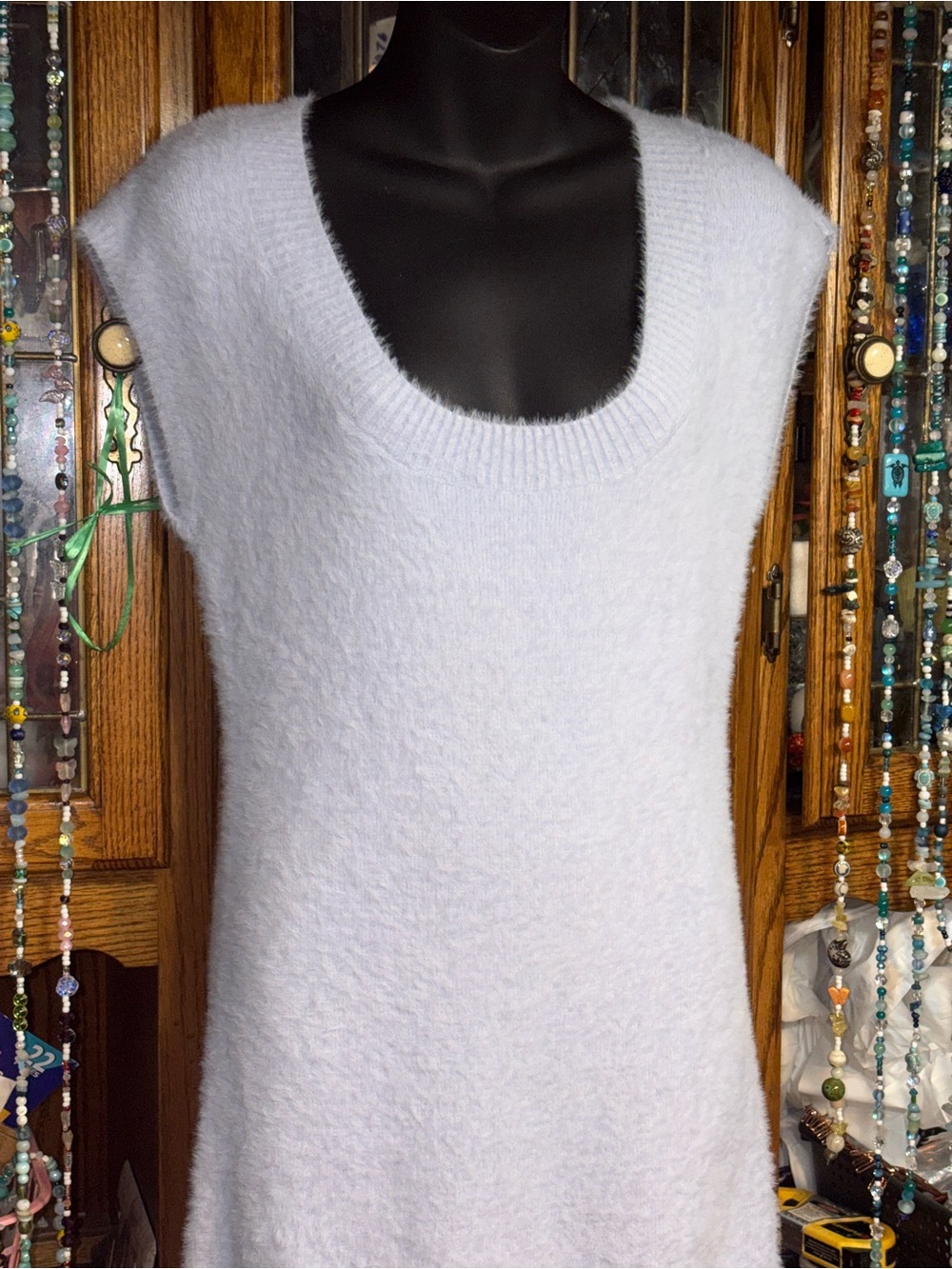 By Anthropologie Fringe-Trim Sweater Dress xs soft women’s violet purple - Picture 8 of 13